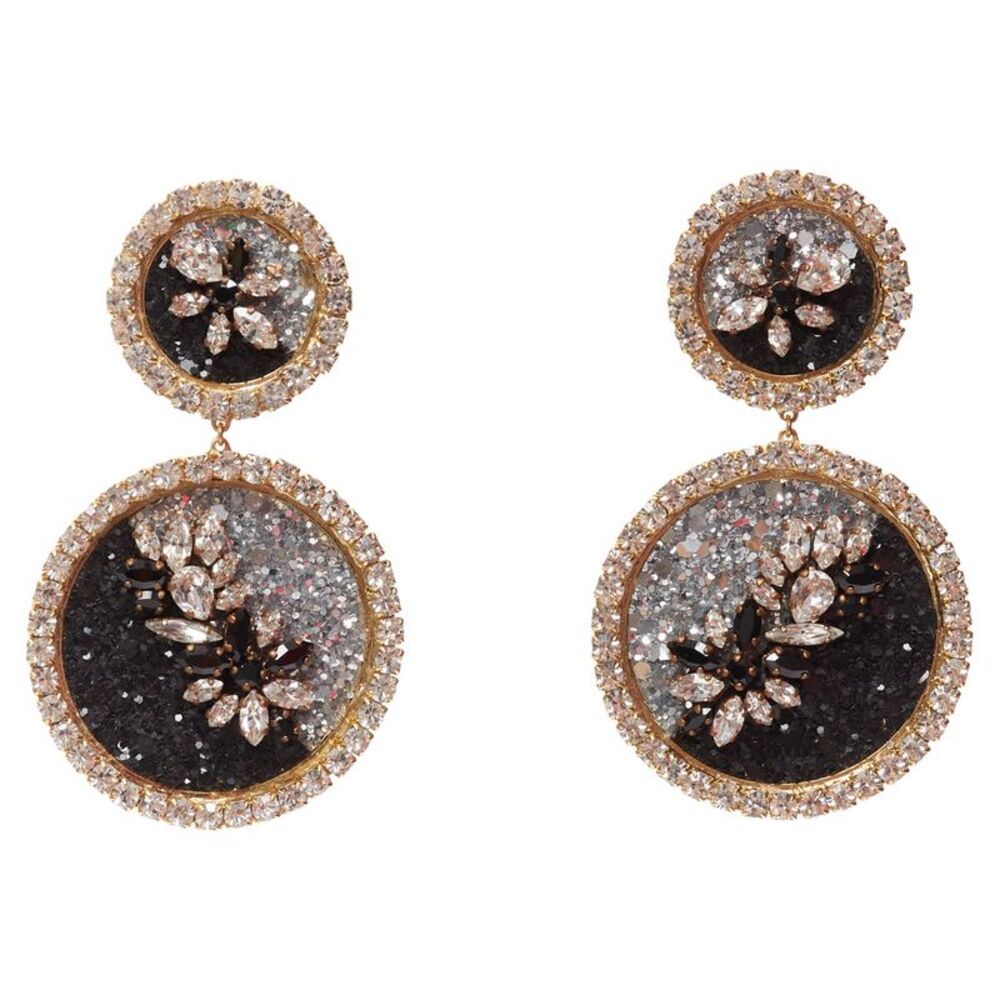 Shourouk Ombre Crystal Sand Metal Clip On Earrings